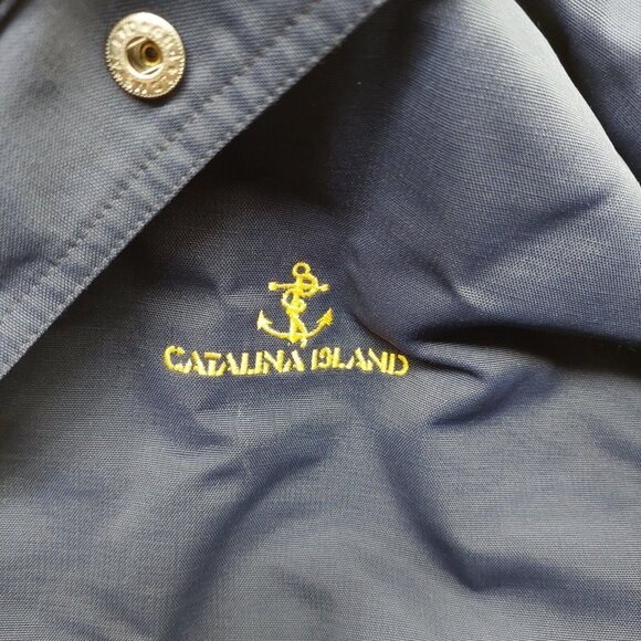 Outer Banks Crew Jacket Mens Medium Blue Hoodie Embroidered Catalina Island - Picture 7 of 11